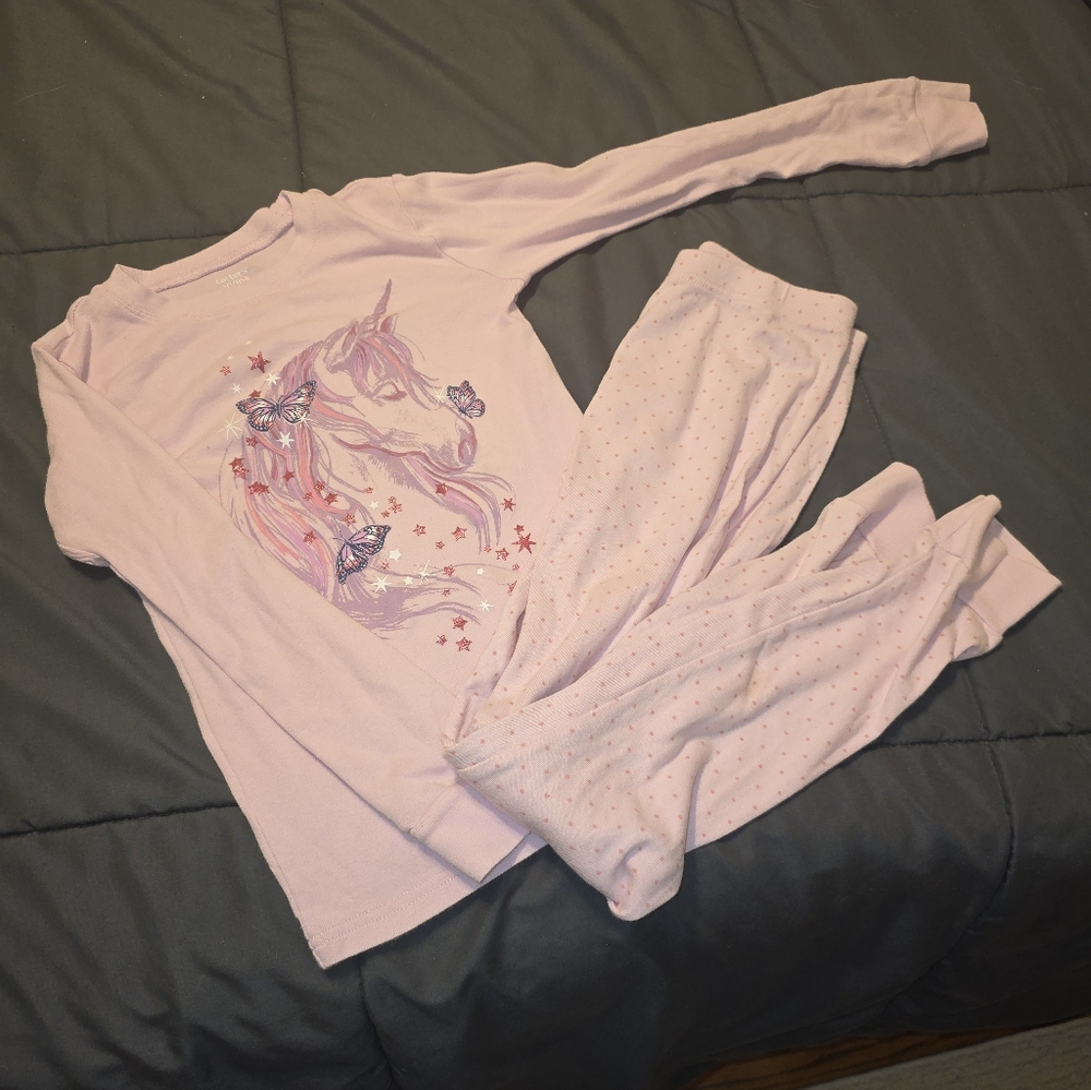 Carters SIZE 10 Unicorn Set Purple  Pajamas!